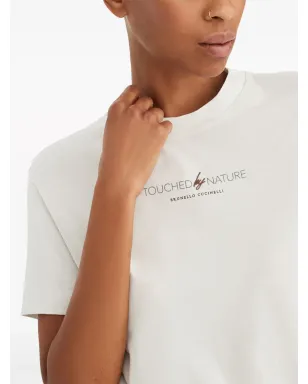 Brunello Cucinelli ロゴプリント コットン Tシャツ - ホワイト - サムネイル3