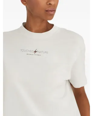 Brunello Cucinelli ロゴプリント コットン Tシャツ - ホワイト - サムネイル4