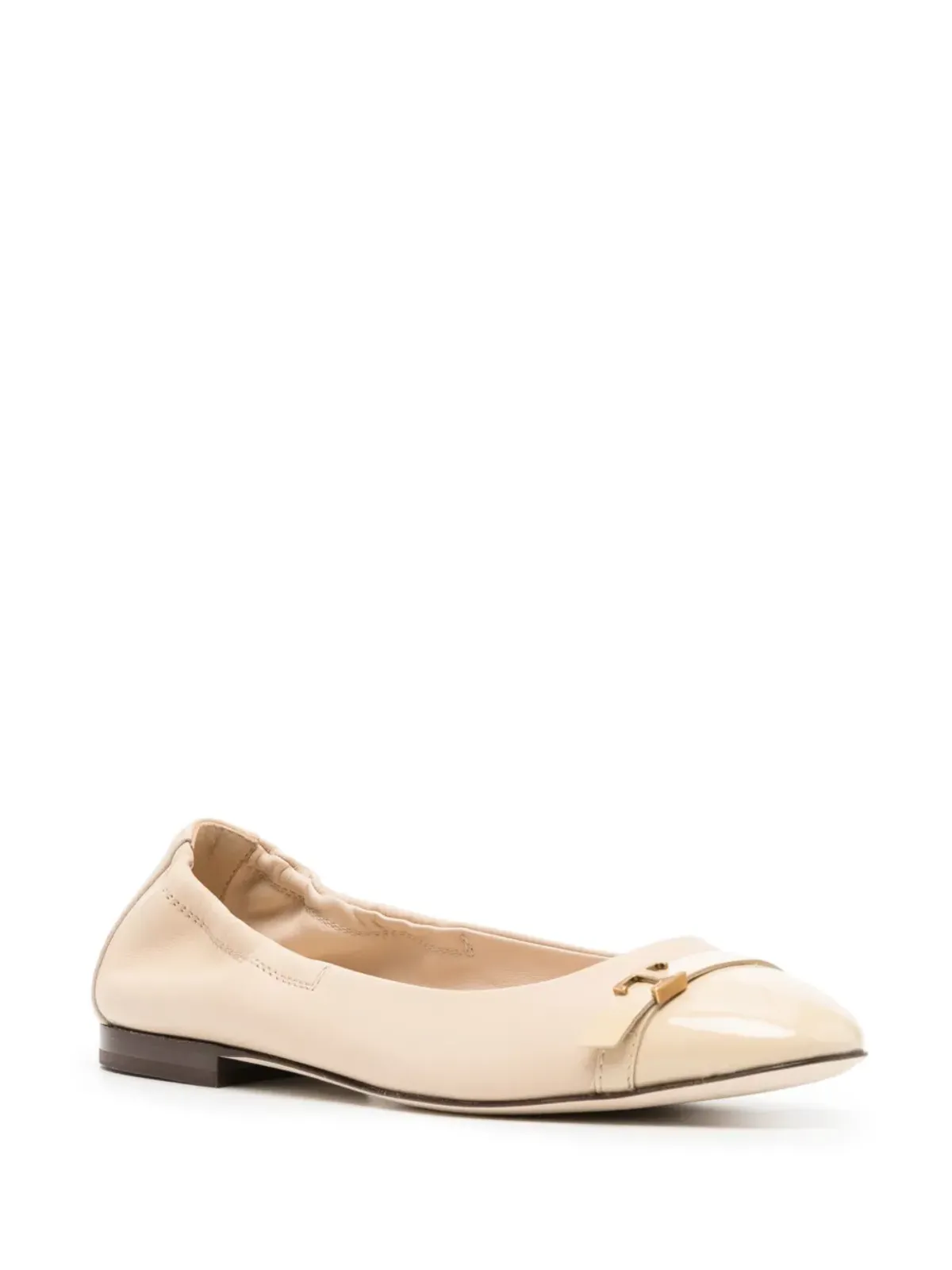 Tod's ロゴプレート付き レザー バレリーナシューズ - 画像2