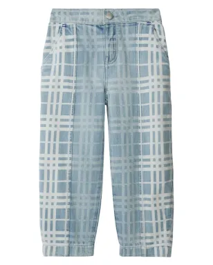 Burberry Kids チェック柄テーパードジーンズ - サムネイル1