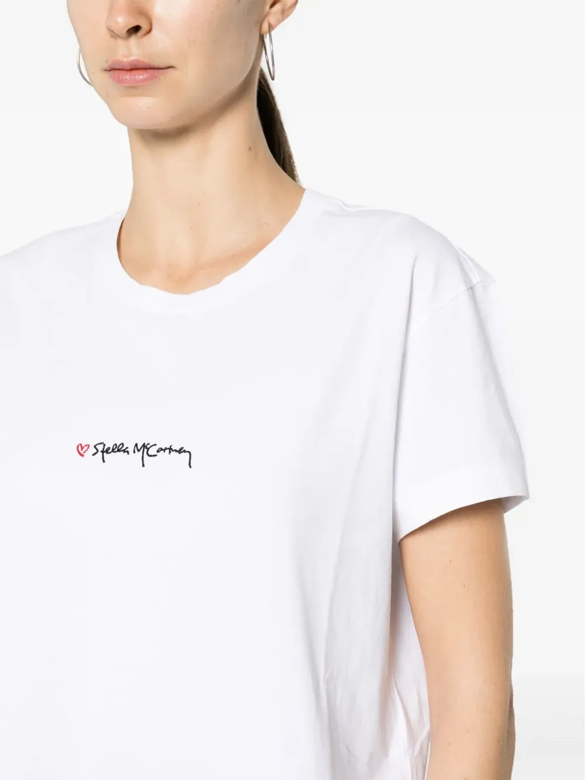 Stella McCartney ロゴ刺繍コットンTシャツ - ホワイト - 画像5