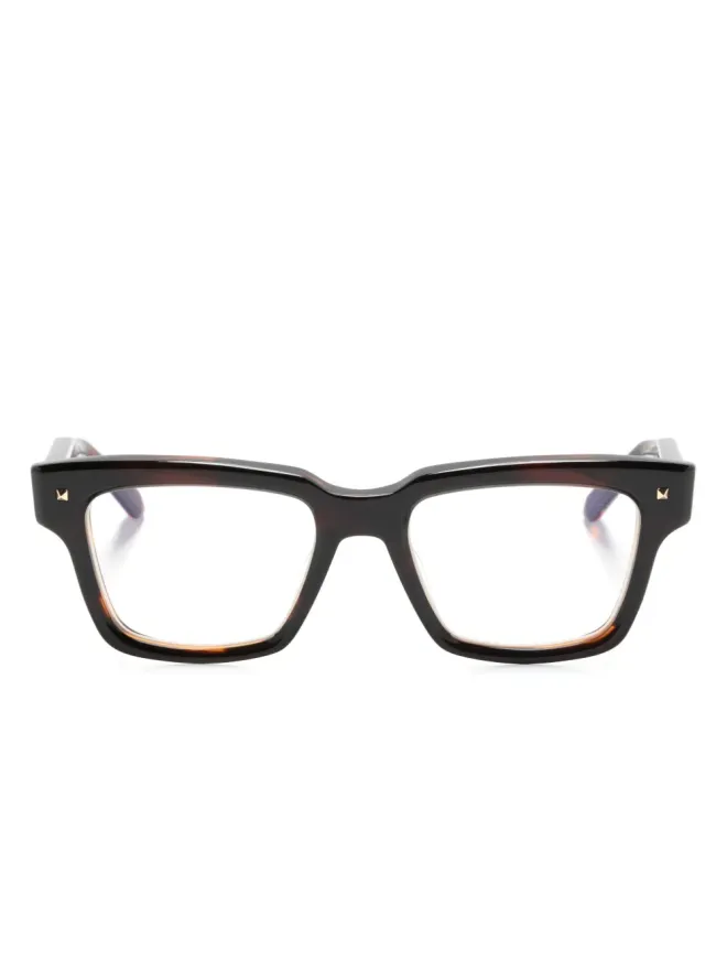 VALENTINO GARAVANI EYEWEAR VALENTINO GARAVANI EYEWEAR XXII レクタングルフレーム眼鏡 - ブラウンの商品画像