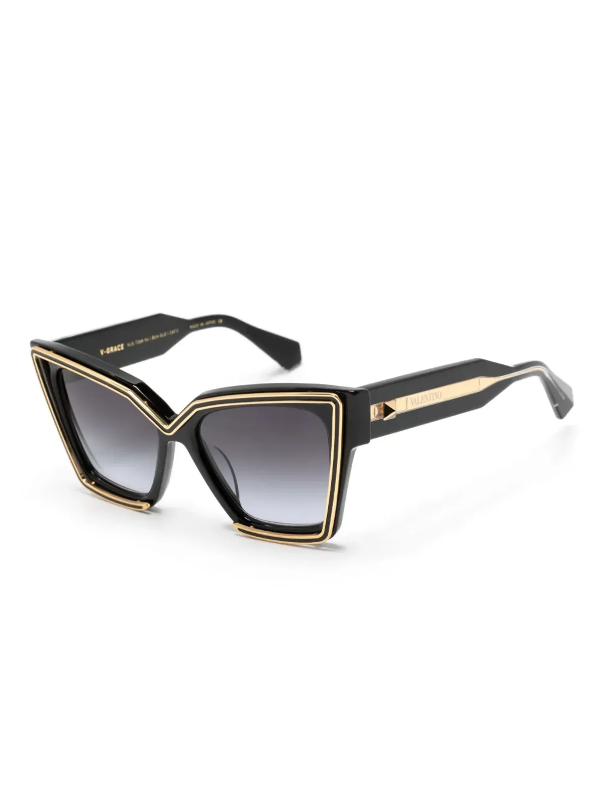 VALENTINO GARAVANI EYEWEAR ロックスタッドディテール キャットアイフレーム サングラス - ブラック - 画像2