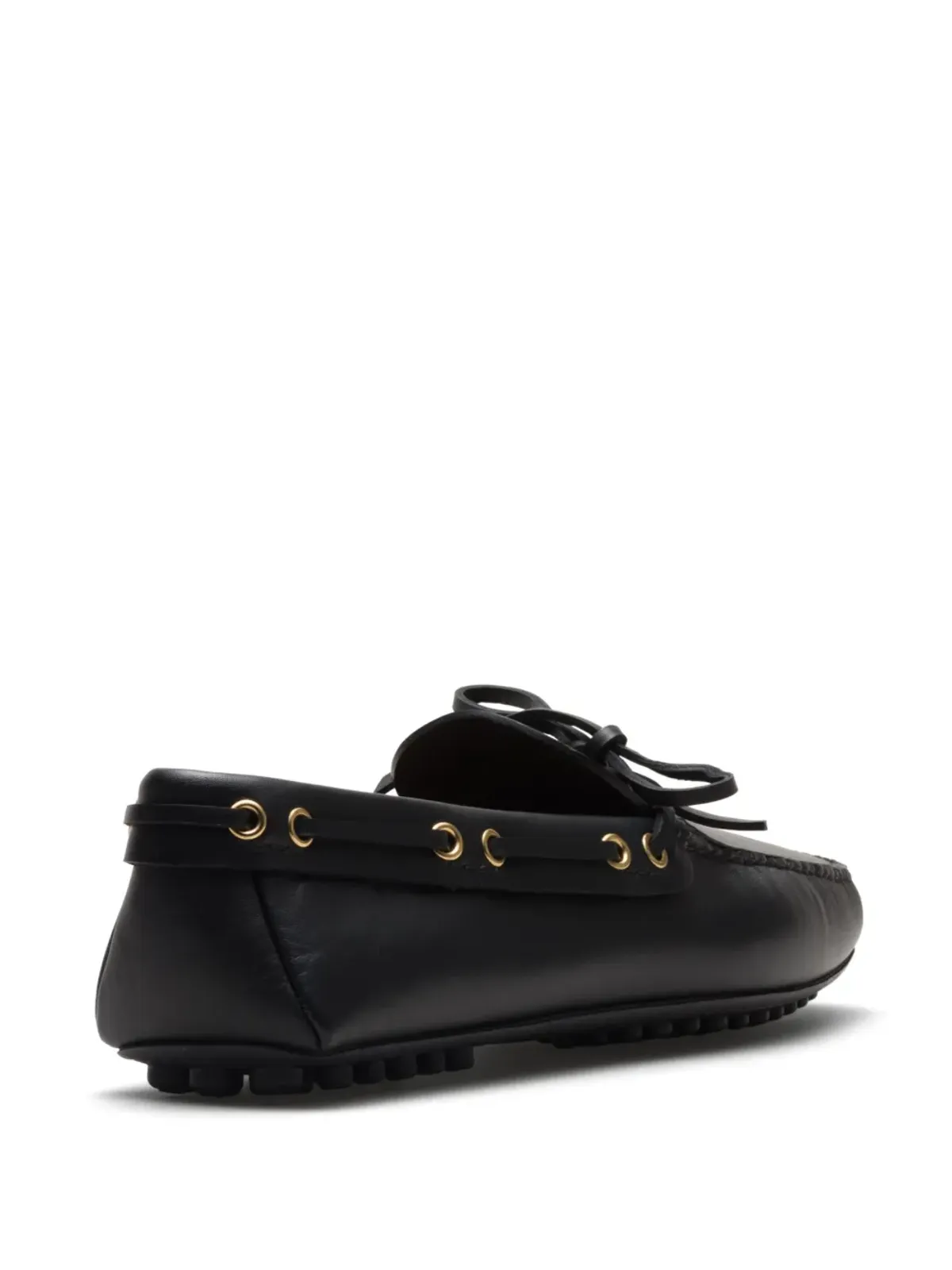 Car Shoe リボンディテール レザー ドライビングシューズ - 画像3