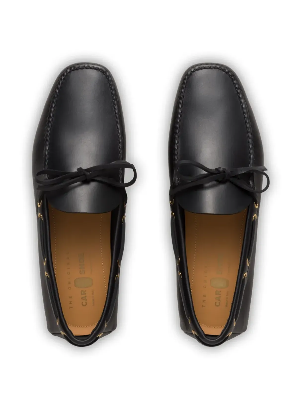 Car Shoe リボンディテール レザー ドライビングシューズ - 画像4