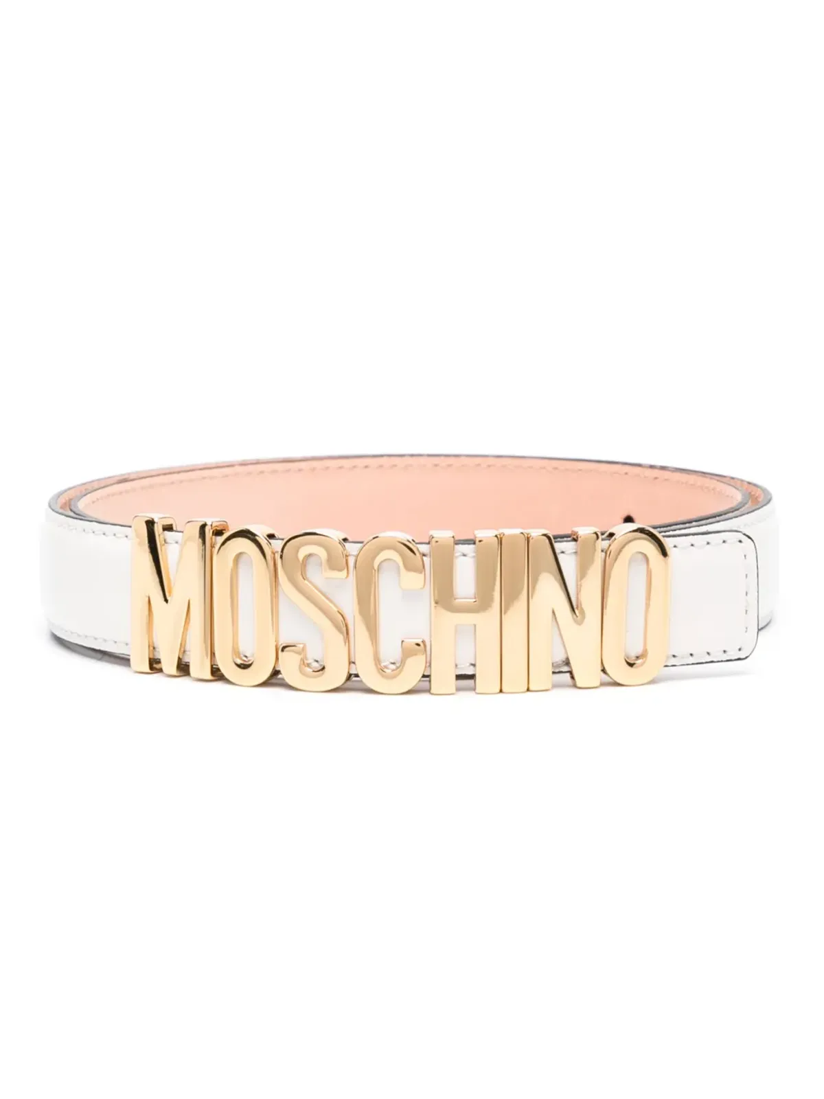 Moschino ロゴ文字入り レザーベルト - ニュートラルカラー - 画像1