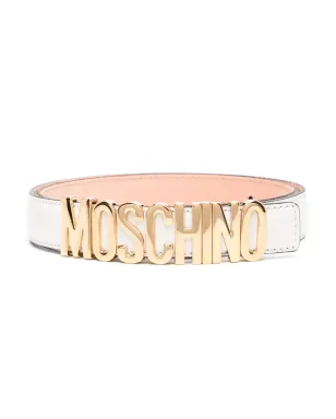 Moschino ロゴ文字入り レザーベルト - ニュートラルカラー - サムネイル1