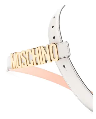 Moschino ロゴ文字入り レザーベルト - ニュートラルカラー - サムネイル2