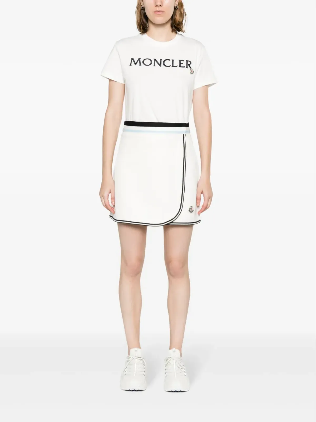 Moncler ロゴアップリケ ラップ テニススカート - ホワイト - 画像2