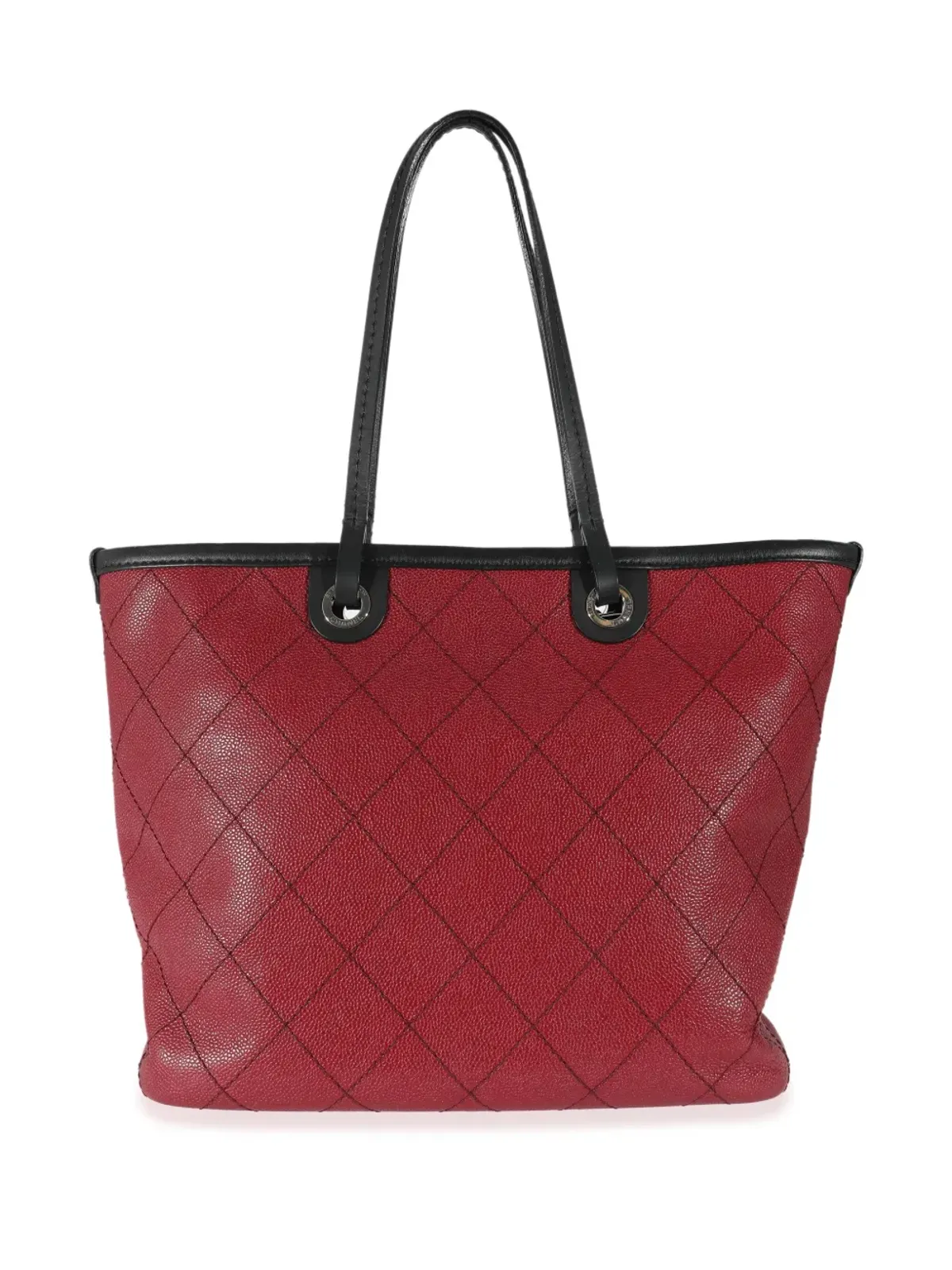CHANEL ビンテージ 2014 フィーバー ダイヤモンドステッチ トートバッグ - レッド - 画像2