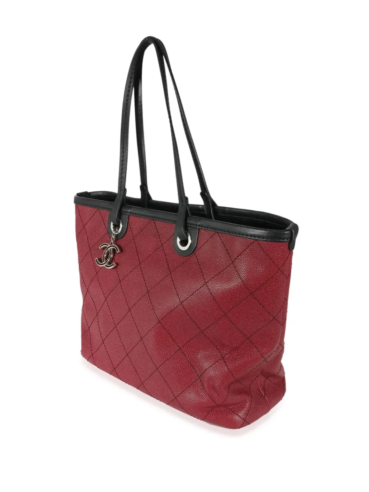 CHANEL ビンテージ 2014 フィーバー ダイヤモンドステッチ トートバッグ - レッド - 画像3