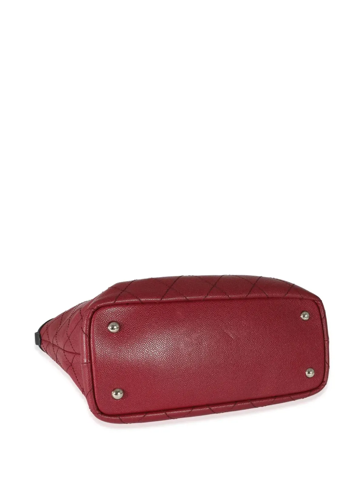 CHANEL ビンテージ 2014 フィーバー ダイヤモンドステッチ トートバッグ - レッド - 画像4
