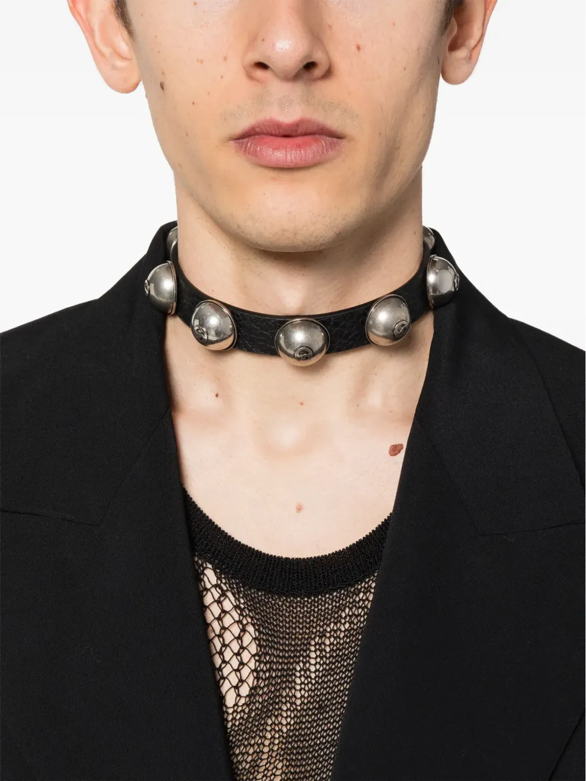 Acne Studios スタッド付きレザーチョーカー - 画像2