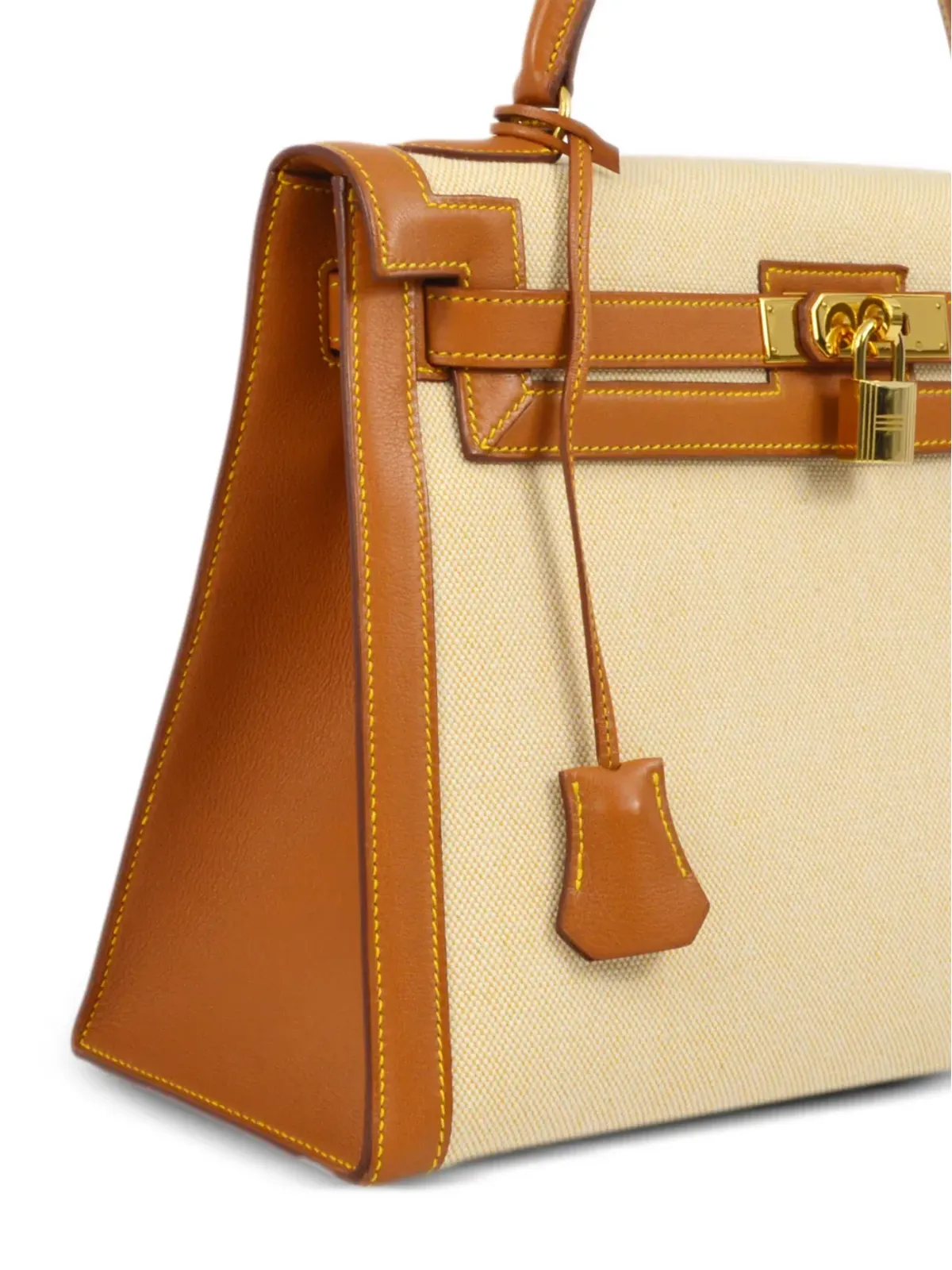 Hermès ビンテージ 1996 ケリー 32 セリエール ツーウェイ ハンドバッグ - ニュートラル系 - 画像3