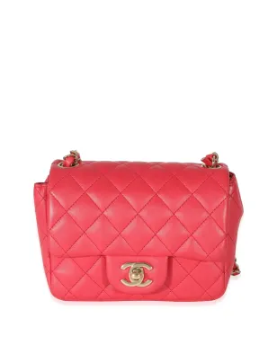 CHANEL ビンテージ ダイヤモンドキルト スクエアフラップバッグ ピンク - サムネイル1