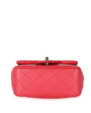 CHANEL ビンテージ ダイヤモンドキルト スクエアフラップバッグ ピンク - サムネイル5