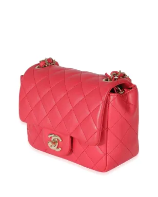 CHANEL ビンテージ ダイヤモンドキルト スクエアフラップバッグ ピンク - サムネイル3