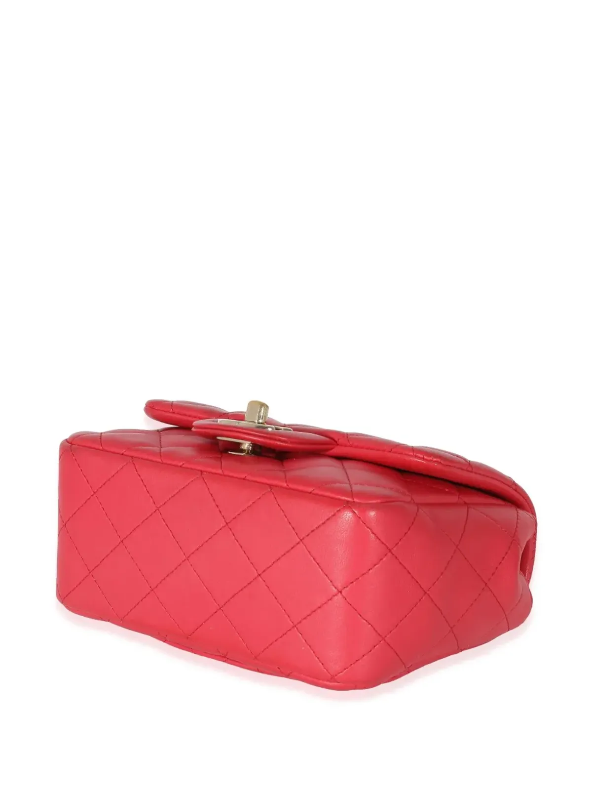 CHANEL ビンテージ ダイヤモンドキルト スクエアフラップバッグ ピンク - 画像4