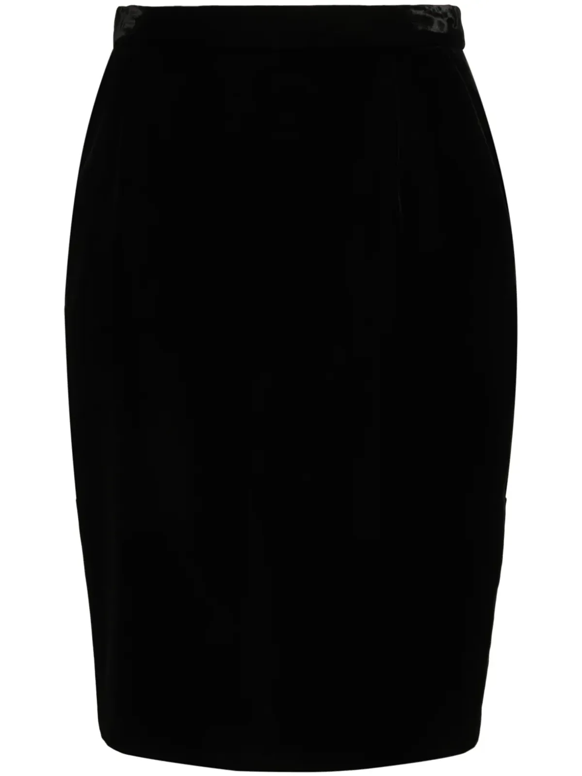 Saint Laurent ベルベットペンシルスカート - ブラック - 画像1
