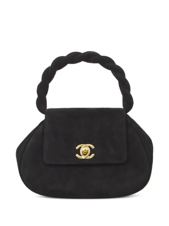 CHANEL Pre-Owned CHANEL ビンテージ 1997年製 CCターンロック ツイスト ハンドバッグ - ブラックの商品画像