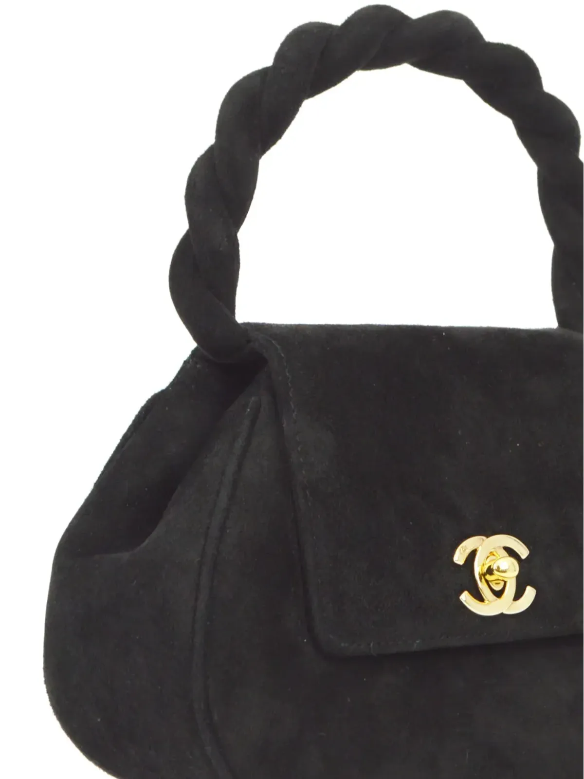 CHANEL ビンテージ 1997年製 CCターンロック ツイスト ハンドバッグ - ブラック - 画像3