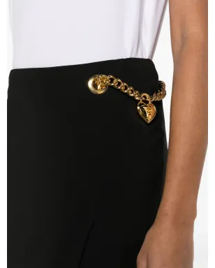 Moschino パドロックディテール アシンメトリック マキシスカート - ブラック - サムネイル5