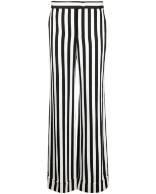 Moschino ストライプ入りサテンのパラッツォパンツ ブラック - サムネイル1