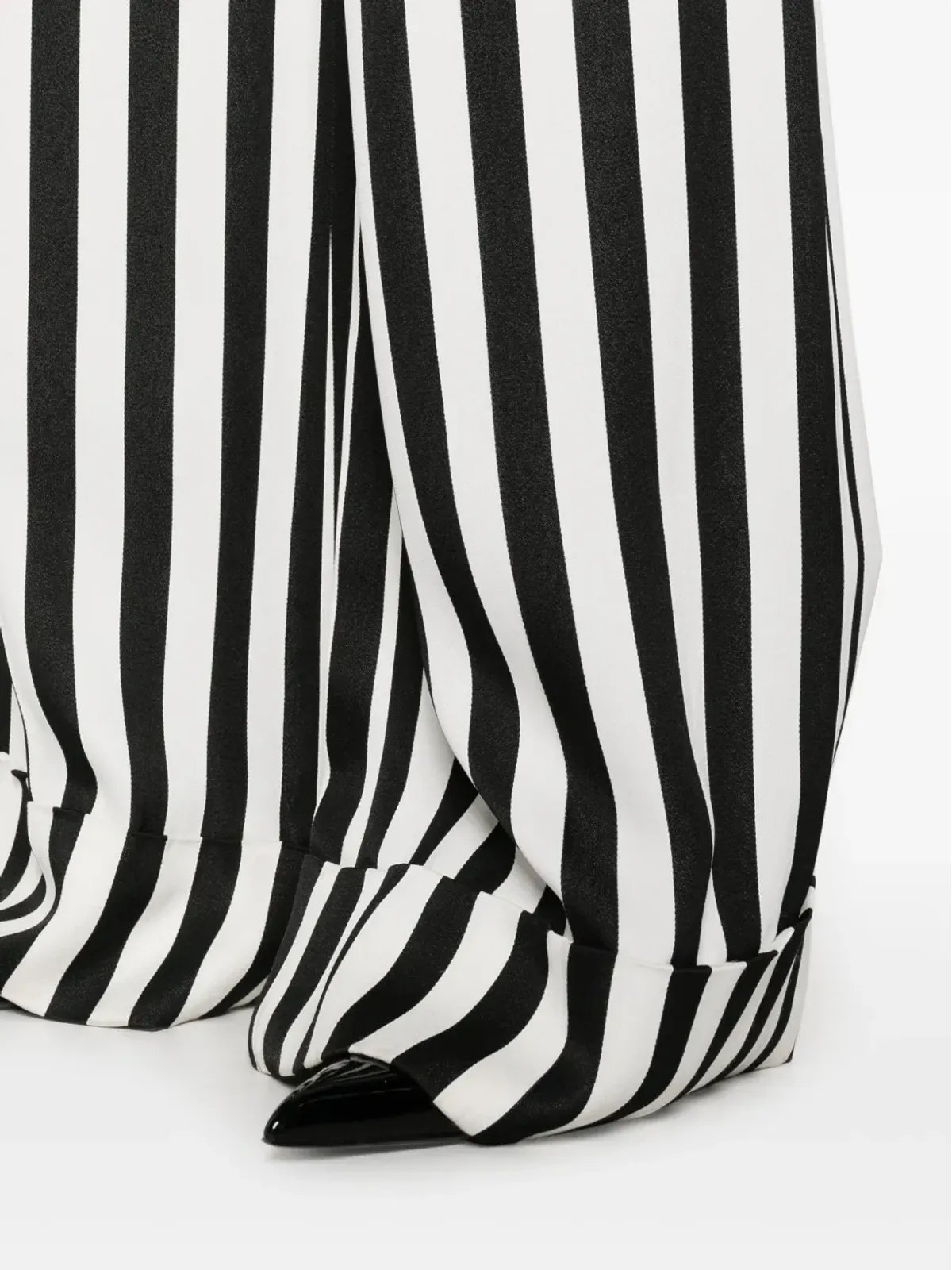 Moschino ストライプ入りサテンのパラッツォパンツ ブラック - 画像5