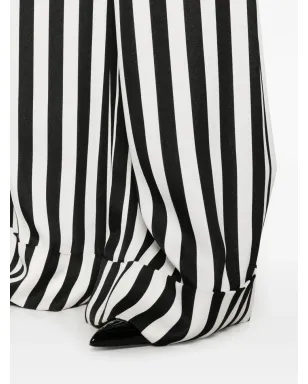 Moschino ストライプ入りサテンのパラッツォパンツ ブラック - サムネイル5