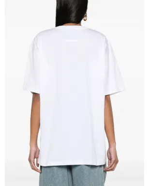 Moschino ロゴパッチ オーガニックコットン Tシャツ - ホワイト - サムネイル4
