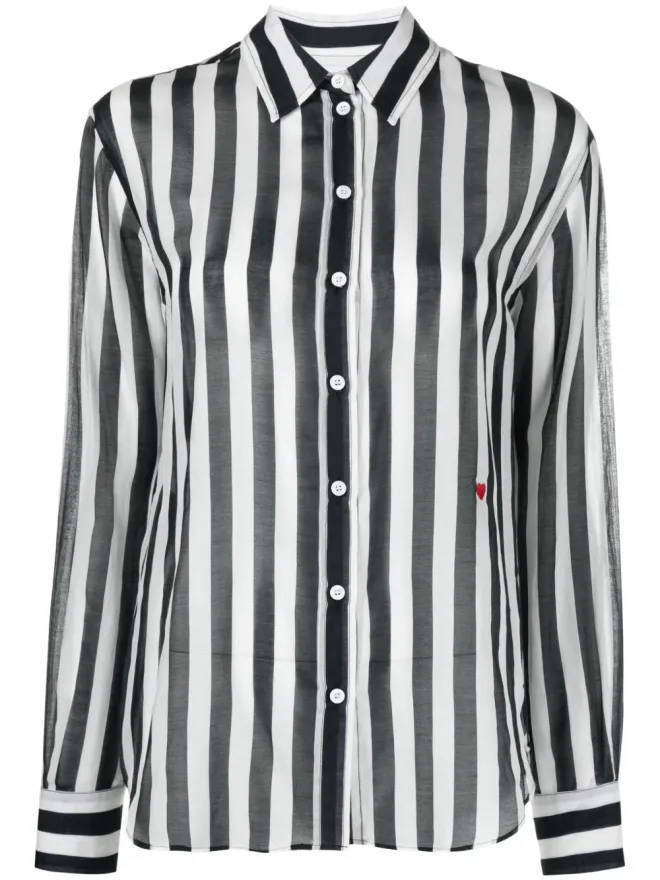 Moschino Moschino ストライプ コットン混紡 シャツ - ブラックの商品画像