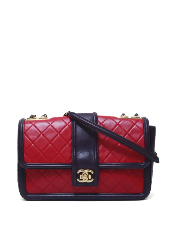 CHANEL Pre-Owned CHANEL ビンテージ 2016 ダイヤモンドキルティッド フラップ ショルダーバッグ - レッドの商品画像