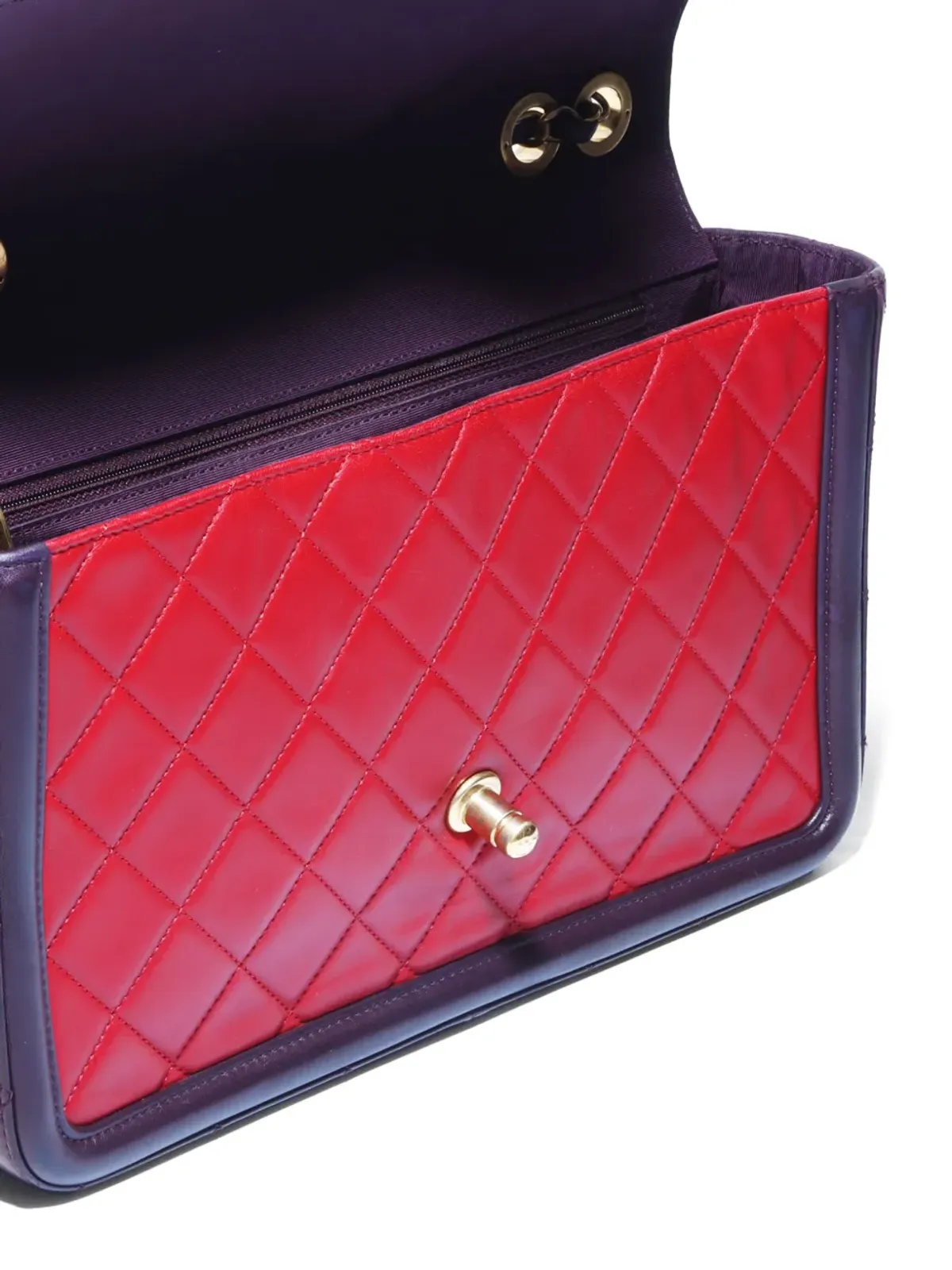 CHANEL ビンテージ 2016 ダイヤモンドキルティッド フラップ ショルダーバッグ - レッド - 画像5