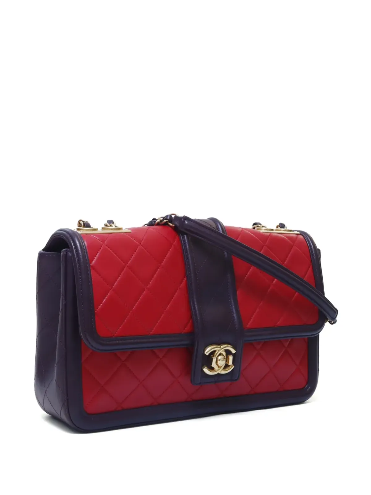 CHANEL ビンテージ 2016 ダイヤモンドキルティッド フラップ ショルダーバッグ - レッド - 画像3