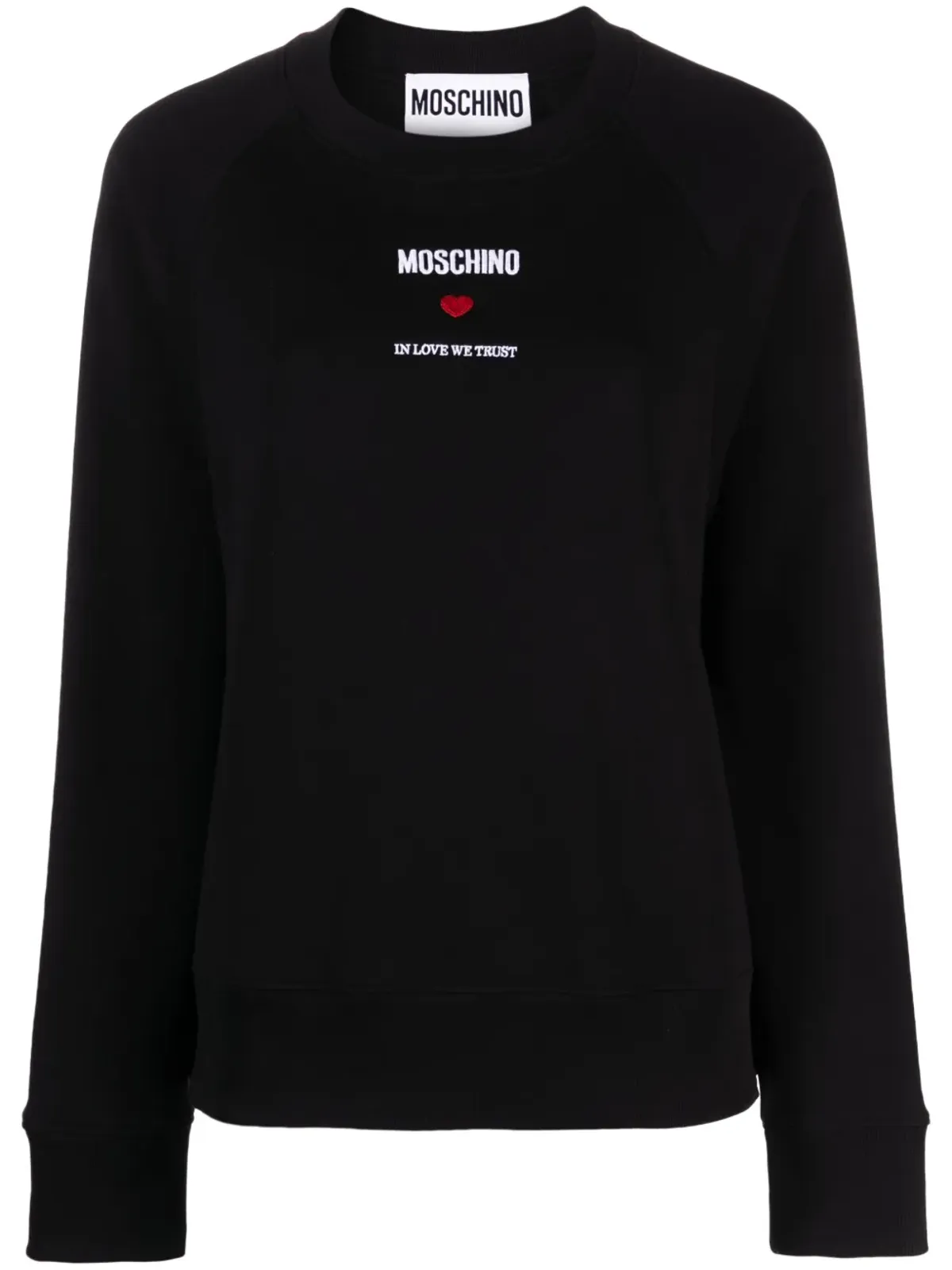 Moschino 刺繍ロゴ入り コットン スウェットシャツ - ブラック - 画像1