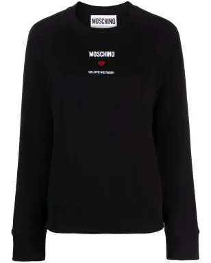 Moschino 刺繍ロゴ入り コットン スウェットシャツ - ブラック - サムネイル1
