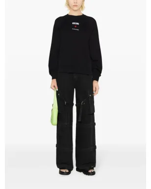 Moschino 刺繍ロゴ入り コットン スウェットシャツ - ブラック - サムネイル2