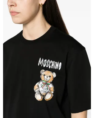 Moschino テディベア柄Tシャツ - ブラック - サムネイル5