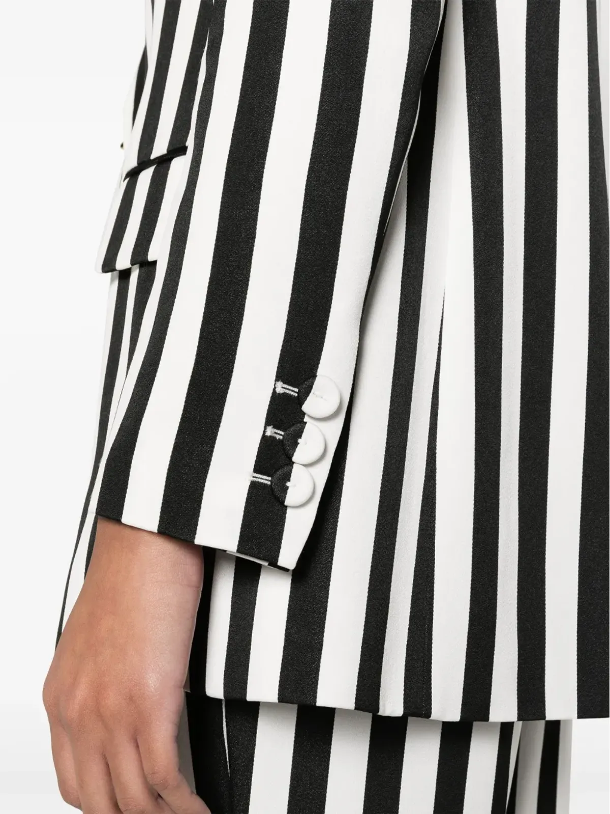 Moschino ストライプ柄サテンブレザー - ブラック - 画像5