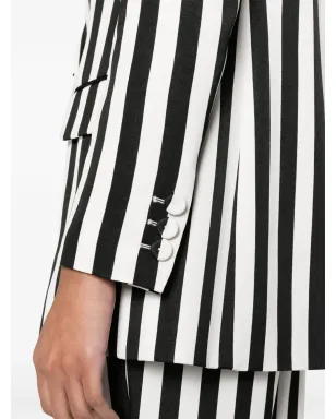 Moschino ストライプ柄サテンブレザー - ブラック - サムネイル5