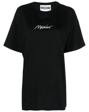 Moschino ロゴ刺繍 コットン Tシャツ - ブラック - サムネイル1