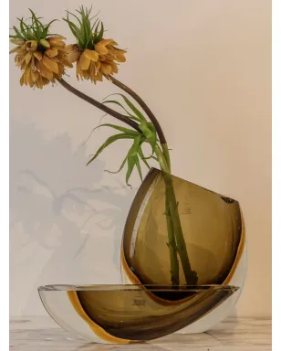 Gardeco Canoe 160 ツートーン ムラノガラス花瓶 - イエロー - サムネイル3
