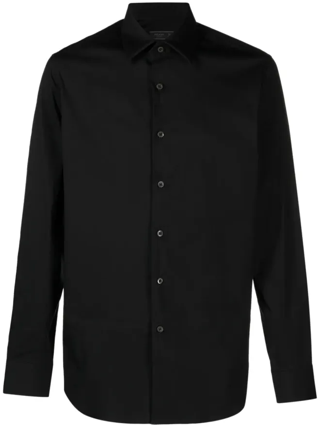 Prada Prada ロングスリーブ ポプリン シャツ - ブラックの商品画像