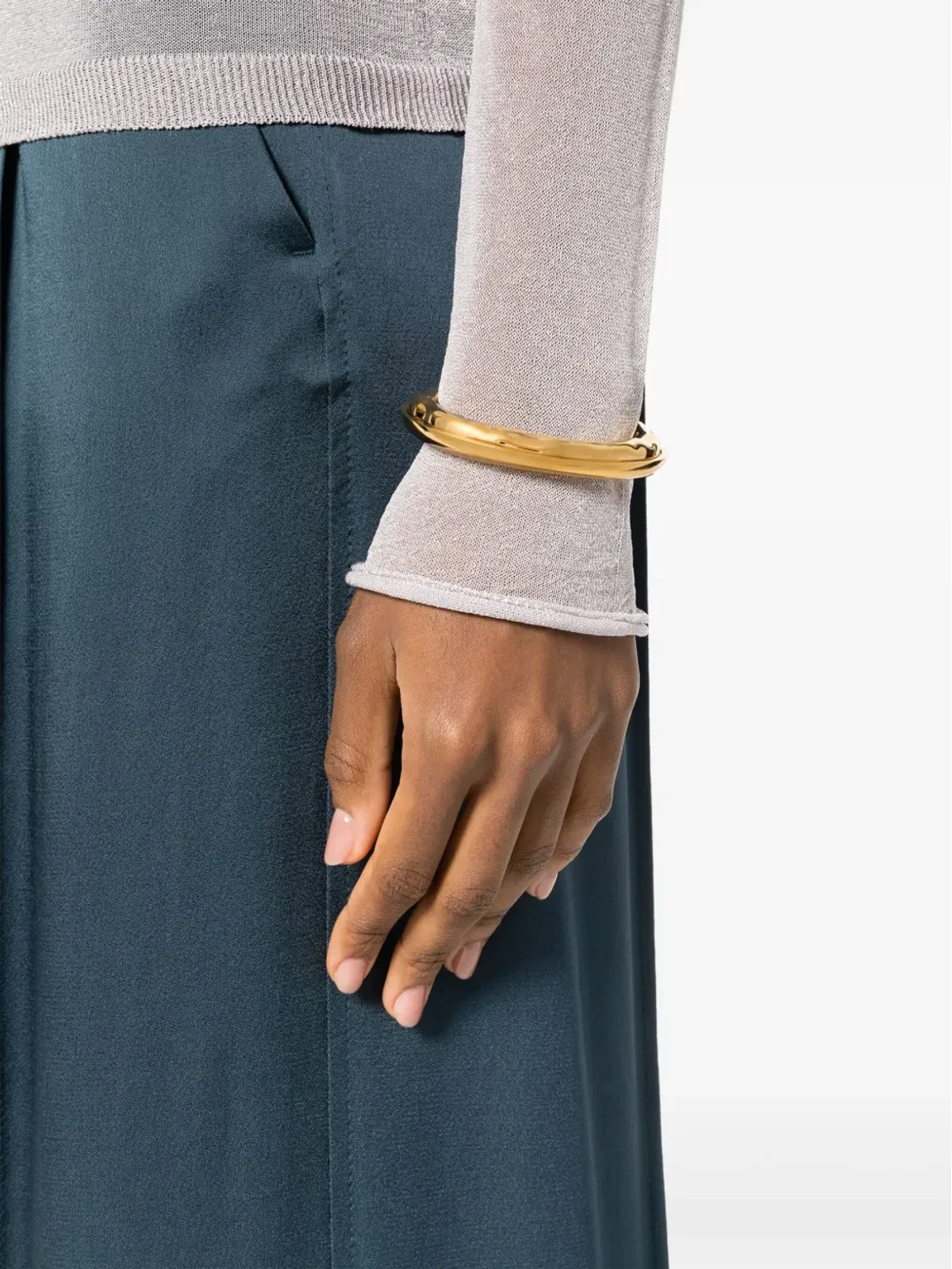 Jil Sander ポリッシュ仕上げ カフブレスレット - 画像2
