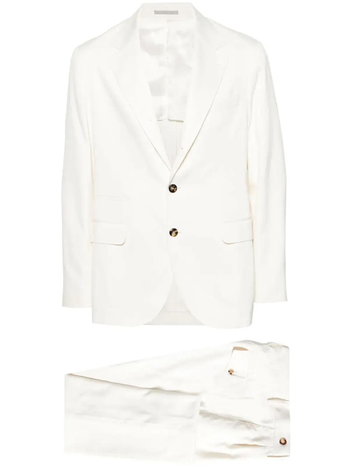 Brunello Cucinelli シングルブレスト シルク スーツ - ホワイト - 画像1