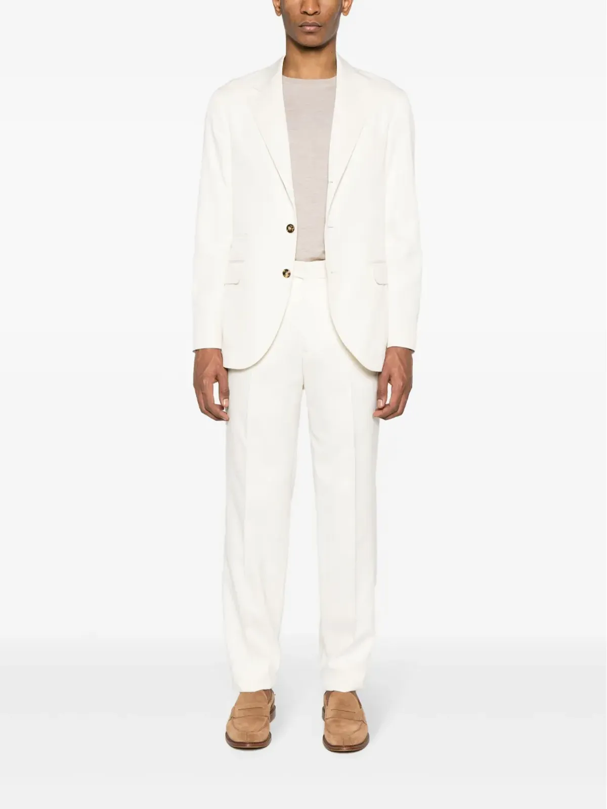 Brunello Cucinelli シングルブレスト シルク スーツ - ホワイト - 画像2