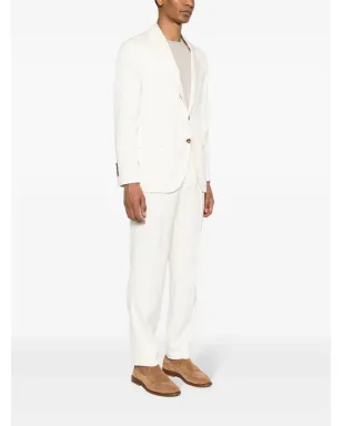 Brunello Cucinelli シングルブレスト シルク スーツ - ホワイト - サムネイル3