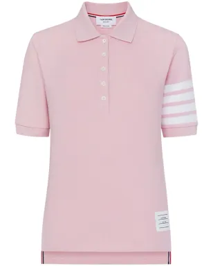 Thom Browne 4バー ピケ織ポロシャツ ピンク - サムネイル1