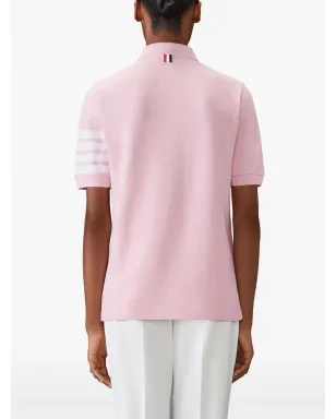 Thom Browne 4バー ピケ織ポロシャツ ピンク - サムネイル4