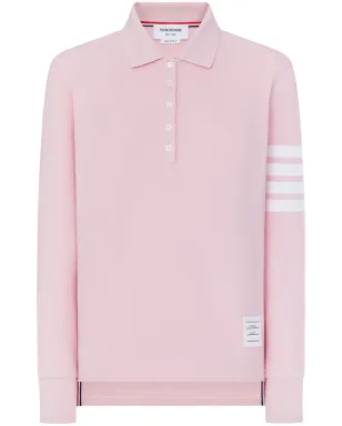 Thom Browne 三本ライン長袖ポロシャツ - ピンク - サムネイル1